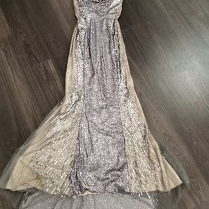 Off-shoulder evening dress